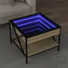 Image de Table Basse Avec Led Infini Chêne Sonoma 50x50x38 Cm Vidaxl