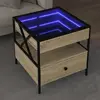Image de Table Basse Avec Led Infinity Chêne Sonoma 50x50x51 Cm Vidaxl