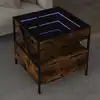 Image de Table Basse Avec Led Infinity Chêne Fumé 50x50x51 Cm Vidaxl