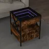 Image de Table Basse Avec Led Infinity Chêne Fumé 40x40x51 Cm Vidaxl