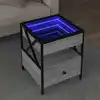 Image de Table Basse Avec Led Infinity Sonoma Gris 40x40x51 Cm Vidaxl