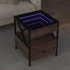 Image de Table Basse Avec Led Infinity Chêne Marron 40x40x51 Cm Vidaxl