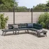 Image de Bancs De Jardin Avec Coussins Lot De 4 Acier Enduit De Poudre Vidaxl