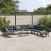 Image de Bancs De Jardin Avec Coussins Lot De 6 Acier Enduit De Poudre Vidaxl