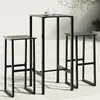 Image de Ensemble De Bar De Jardin 3 Pcs Noir Acier Enduit De Poudre Vidaxl