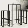 Image de vidaXL Ensemble de bar de jardin 3 pcs noir acier enduit de poudre table et chaises de bar dextérieur ensemble de meubles 3283750