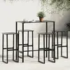 Image de Ensemble De Bar De Jardin 5 Pcs Noir Acier Enduit De Poudre Vidaxl