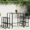 Image de Ensemble De Bar De Jardin 5 Pcs Noir Acier Enduit De Poudre Vidaxl