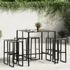 Image de Ensemble De Bar De Jardin 7 Pcs Noir Acier Enduit De Poudre Vidaxl