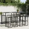Image de Ensemble De Bar De Jardin 9 Pcs Noir Acier Enduit De Poudre Vidaxl