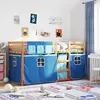Image de Lit Superposé Sans Matelas Marron Et Bleu 90x190 Cm Bois De Pin Massif Vidaxl