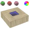 Image de Table Basse Avec Led Infini Chêne Sonoma 100x100x40 Cm Vidaxl