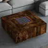 Image de Table Basse Avec Led Infini Chêne Fumé 100x100x40 Cm Vidaxl