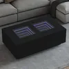 Image de vidaXL Table basse avec LED infini noir 116x69x40 cm table dappoint table de salon table latérale bout de canapé table