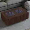 Image de Table Basse Avec Led Infini Chêne Marron 116x69x40 Cm Vidaxl