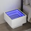 Image de vidaXL Table de chevet avec LED infini blanc 40x40x30 cm 3284063