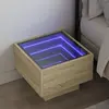 Image de Table De Chevet Avec Led Infini Chêne Sonoma 40x40x30 Cm Vidaxl