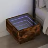Image de Table De Chevet Avec Led Infini Chêne Fumé 40x40x30 Cm Vidaxl