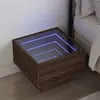 Image de Table De Chevet Avec Led Infini Chêne Marron 40x40x30 Cm Vidaxl