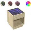 Image de Table De Chevet Avec Led Infini Chêne Sonoma 40x40x50 Cm Vidaxl