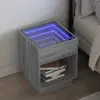 Image de Table De Chevet Avec Led Infini Sonoma Gris 40x40x50 Cm Vidaxl