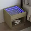 Image de Table De Chevet Avec Led Infini Chêne Sonoma 50x50x50 Cm Vidaxl