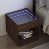 Image de Table De Chevet Avec Led Infini Chêne Marron 50x50x50 Cm Vidaxl