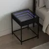 Image de Table De Chevet Avec Led Infini Noir 40x40x51 Cm Vidaxl