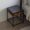 Image de Table De Chevet Avec Led Infini Chêne Fumé 40x40x51 Cm Vidaxl