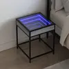 Image de Table De Chevet Avec Led Infini Sonoma Gris 40x40x51 Cm Vidaxl