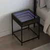 Image de Table De Chevet Avec Led Infini Chêne Marron 40x40x51 Cm Vidaxl