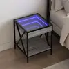 Image de Table De Chevet Avec Led Infini Sonoma Gris 40x40x49 Cm Vidaxl