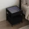 Image de Table De Chevet Avec Led Infini Noir 40x40x51 Cm Vidaxl