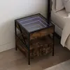 Image de Table De Chevet Avec Led Infini Chêne Fumé 40x40x51 Cm Vidaxl