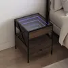 Image de Table De Chevet Avec Led Infini Chêne Marron 40x40x51 Cm Vidaxl