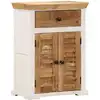 Image de Buffet Blanc Et Marron 55x30x73 Cm Bois De Manguier Solide Brut Vidaxl