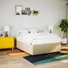Image de Cadre De Lit Sans Matelas Crème 160x200 Cm Tissu Vidaxl