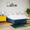 Image de Cadre De Lit Sans Matelas Bleu 160x200 Cm Tissu Vidaxl