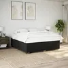Image de vidaXL Cadre de Lit Noir 200x200 cm Tissu sommier cadre de lit plateforme cadre de lit rembourré meuble de chambre à 3284501