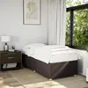 Image de Cadre De Lit Sans Matelas Marron Foncé 90x190 Cm Tissu Vidaxl