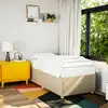 Image de Cadre De Lit Sans Matelas Crème 90x200 Cm Tissu Vidaxl
