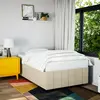 Image de Cadre De Lit Sans Matelas Crème 120x200 Cm Tissu Vidaxl