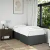 Image de Cadre De Lit Sans Matelas Gris Foncé 90x200 Cm Tissu Vidaxl