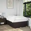 Image de Cadre De Lit Sans Matelas Marron Foncé 120x190 Cm Tissu Vidaxl