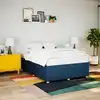 Image de Cadre De Lit Sans Matelas Bleu 140x190 Cm Tissu Vidaxl