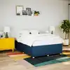 Image de Cadre De Lit Sans Matelas Bleu 160x200 Cm Tissu Vidaxl