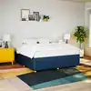 Image de Cadre De Lit Sans Matelas Bleu 180x200 Cm Tissu Vidaxl