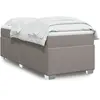 Image de Sommier    Lattes De Lit Avec Matelas Taupe 90x190 Cm Tissu Vidaxl
