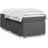 Image de Sommier    Lattes De Lit Avec Matelas Gris Fonc © 90x200 Cm Tissu Vidaxl