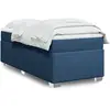 Image de Sommier À Lattes De Lit Avec Matelas Bleu 90x200 Cm Tissu Vidaxl